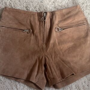 Stylish Tan Suede Shorts